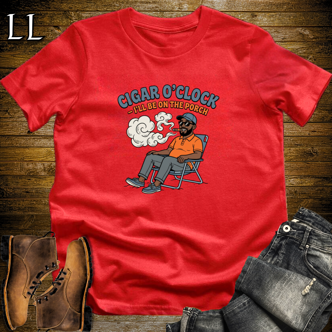 Cigar O Clock 1 T-Shirt Red | Funny Cigar Lover Tee