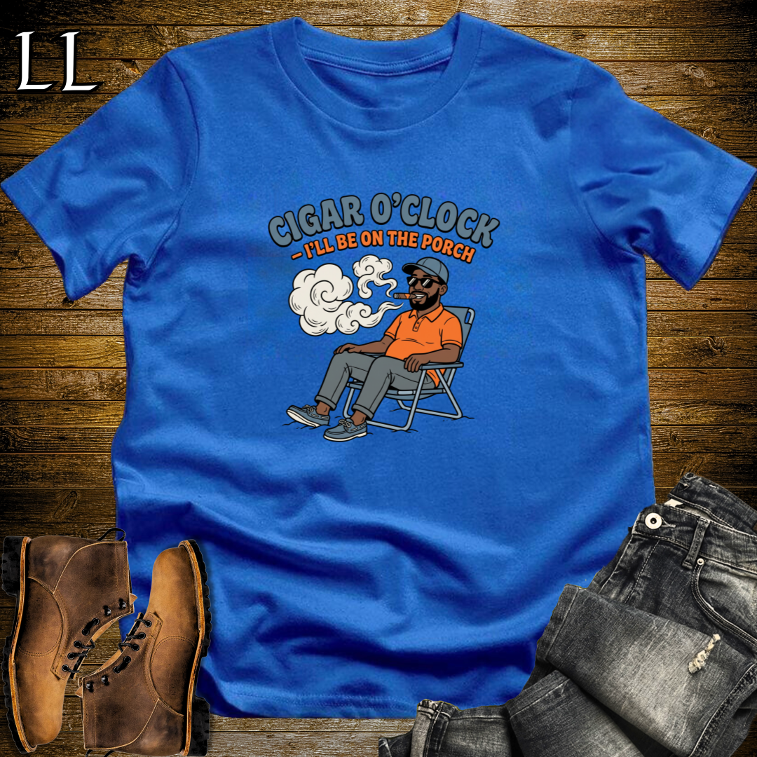Cigar O Clock 1 T-Shirt Royal Blue | Funny Cigar Lover Tee