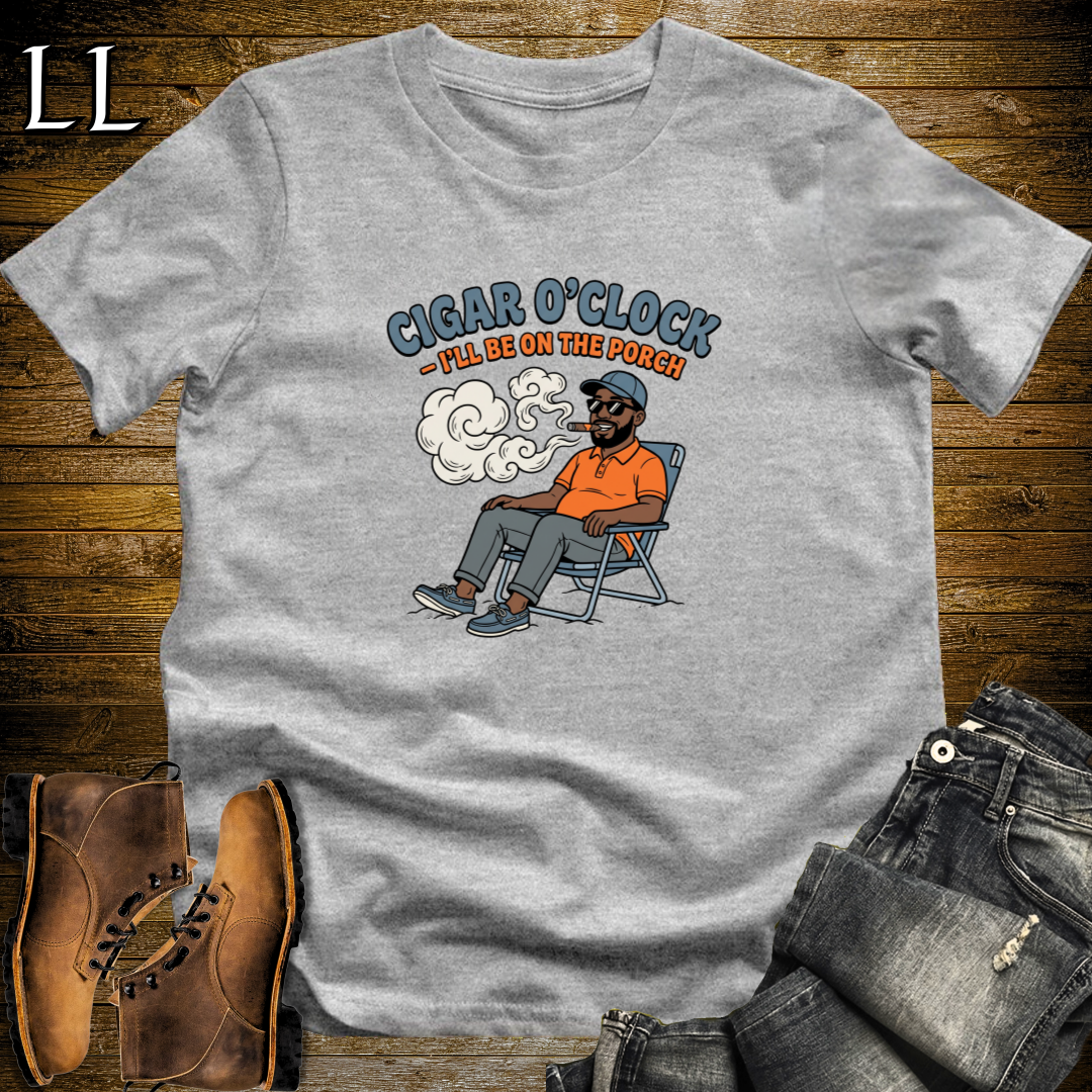Cigar O Clock 1 T-Shirt Sport Grey | Funny Cigar Lover Tee