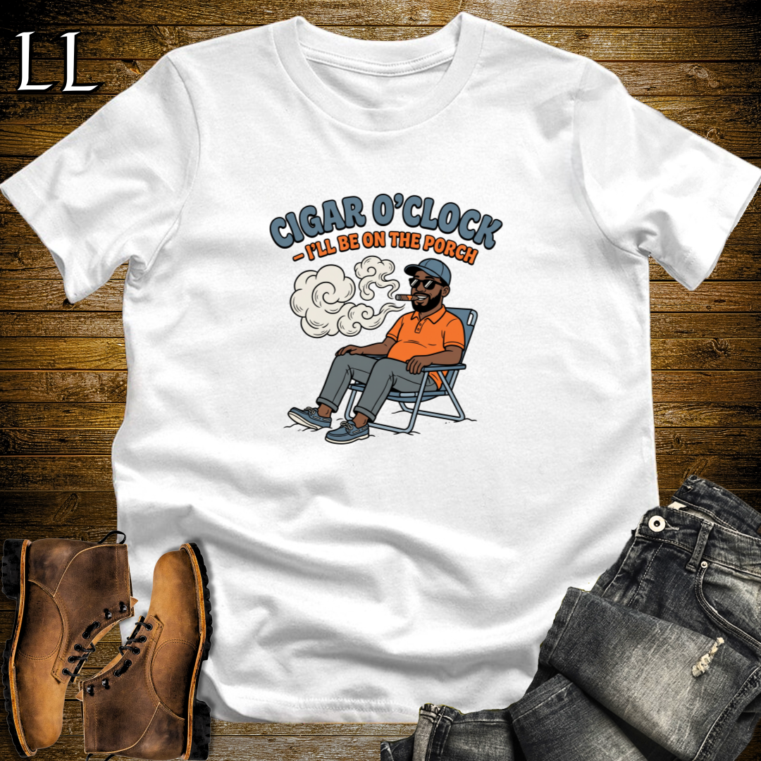 Cigar O Clock 1 T-Shirt White | Funny Cigar Lover Tee