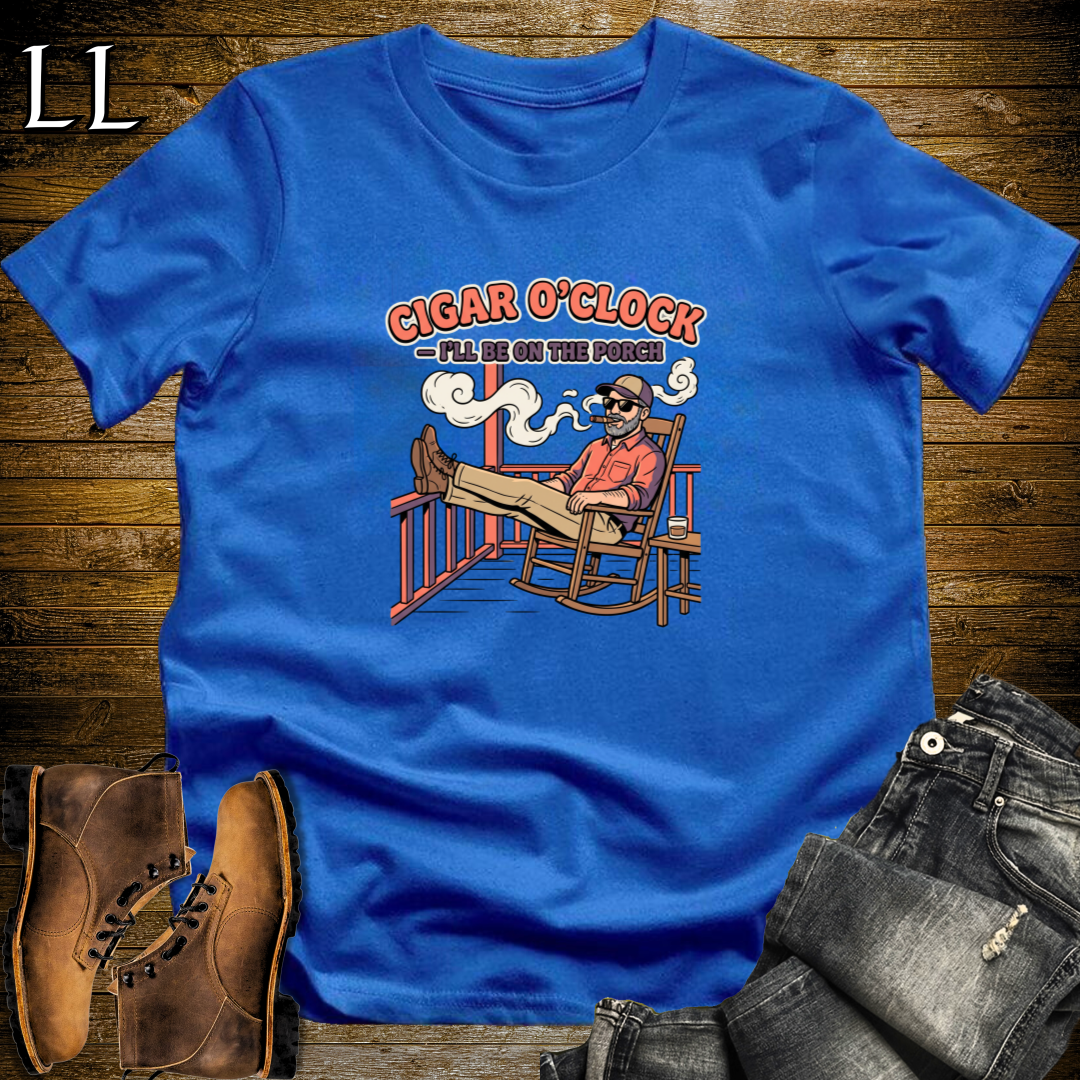 Cigar O Clock 2 T-Shirt Royal Blue | Funny Cigar Gift Shirt