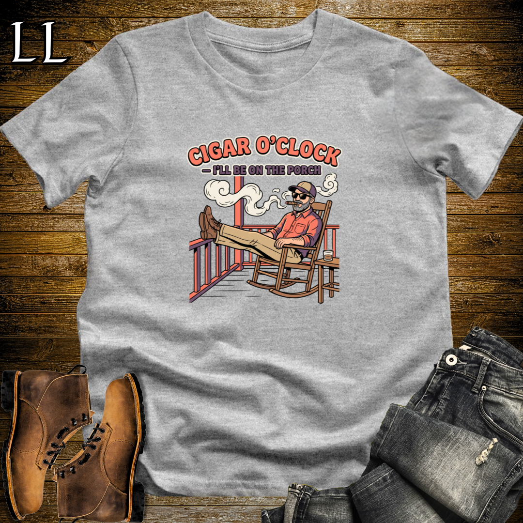 Cigar O Clock 2 T-Shirt Sport Grey | Funny Cigar Gift Shirt