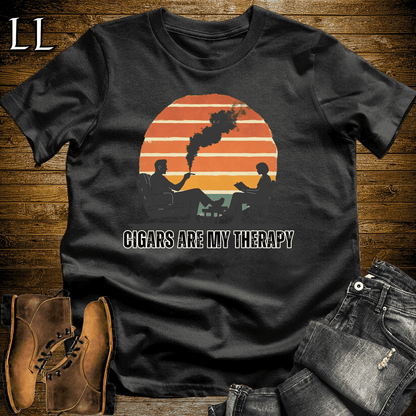 Cigars Are My Therapy Shirt Black | Funny Cigar Lover Tee