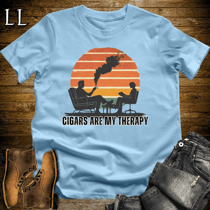 Cigars Are My Therapy Shirt Light Blue | Funny Cigar Lover Tee