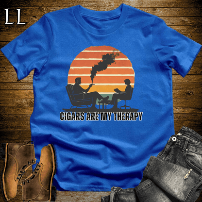 Cigars Are My Therapy Shirt Royal Blue | Funny Cigar Lover Tee