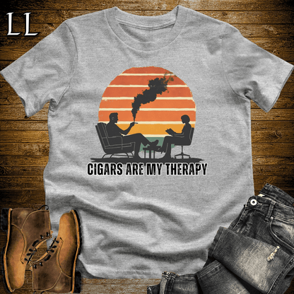 Cigars Are My Therapy Shirt Sport Grey | Funny Cigar Lover Tee