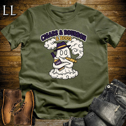 Cigars Bourbon & Boos Ghost Crest T-Shirt | Ghost Crest Cigar Bourbon Shirt