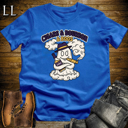Cigars Bourbon & Boos Ghost Crest T-Shirt Royal | Ghost Crest Cigar Bourbon Shirt