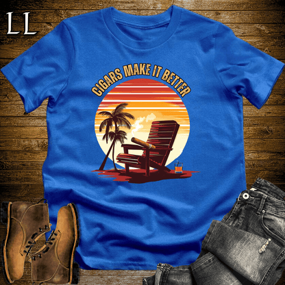 Cigar Makes It Better Shirt Royal | Funny Cigar Tee