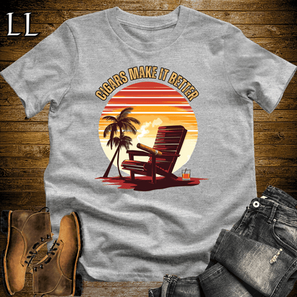 Cigar Makes It Better Shirt Sport Grey | Funny Cigar Tee