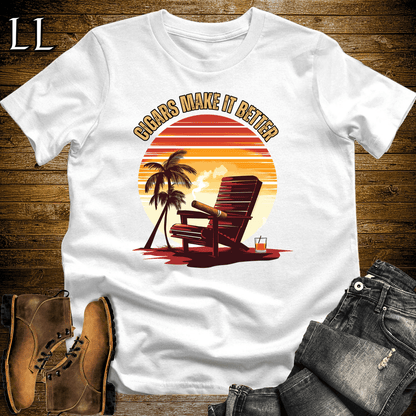 Cigar Makes It Better Shirt White | Funny Cigar Tee