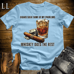 Cigars Solve Some Problems Softstyle T-Shirt Light Blue | Funny Cigar Gift
