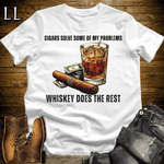 Cigars Solve Some Problems Softstyle T-Shirt White | Funny Cigar Gift