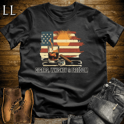 Cigars Whiskey Freedom Shirt Black | Cigar Lover Tee
