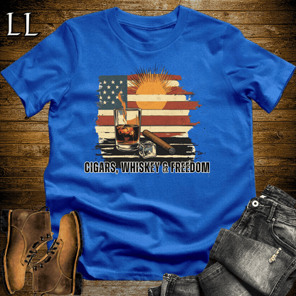 Cigars Whiskey Freedom Shirt Royal Blue | Cigar Lover Tee