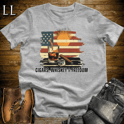Cigars Whiskey Freedom Shirt Sport Grey | Cigar Lover Tee