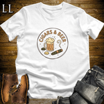 Cigars and Beer T-Shirt White | Cigar Beer Pairing Tee