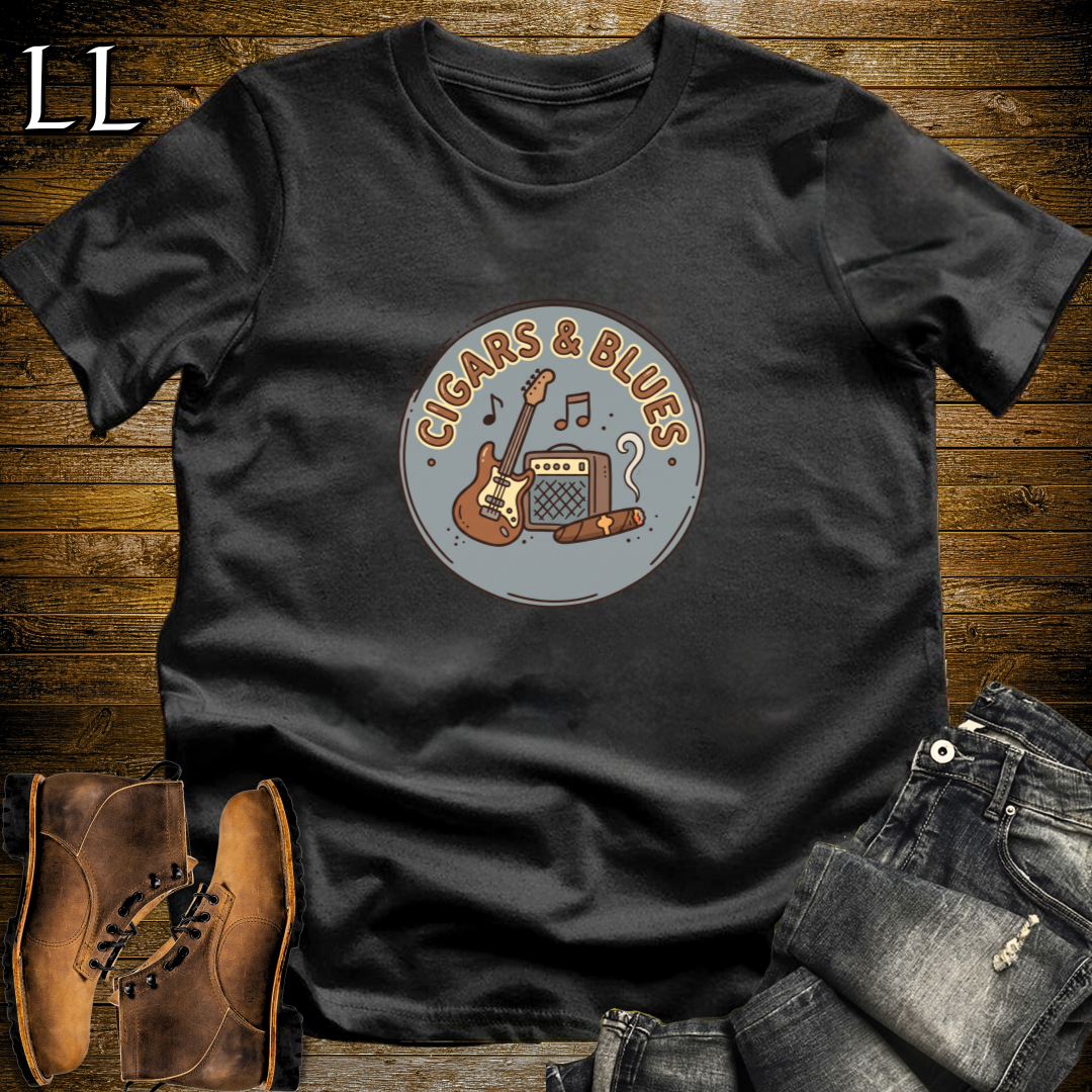 Cigars and Blues T-Shirt Black | Blues Lover Cigar Shirt