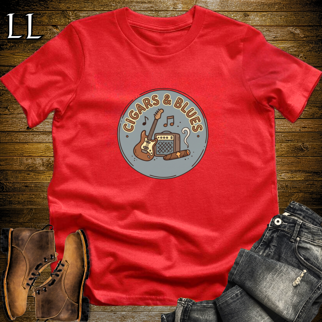 Cigars and Blues T-Shirt Red | Blues Lover Cigar Shirt