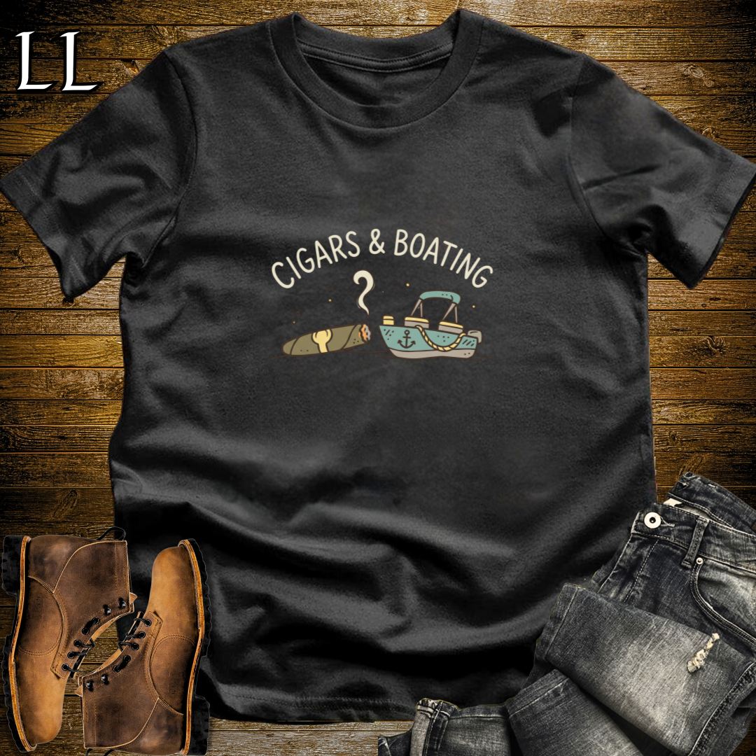 Cigars and Boating T-Shirt Black | Cigar Boat Owner Gift
