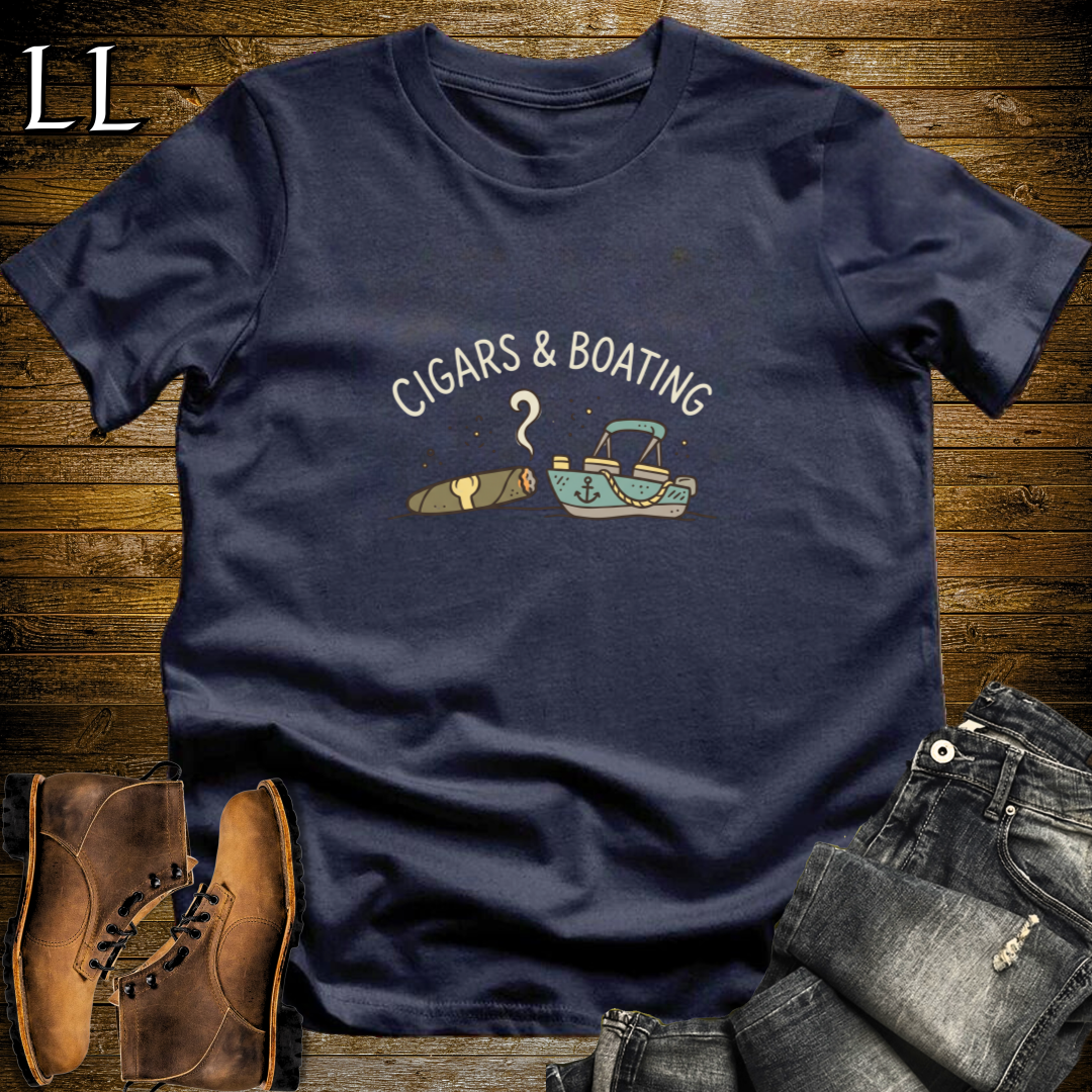 Cigars and Boating T-Shirt Navy | Cigar Boat Owner Gift