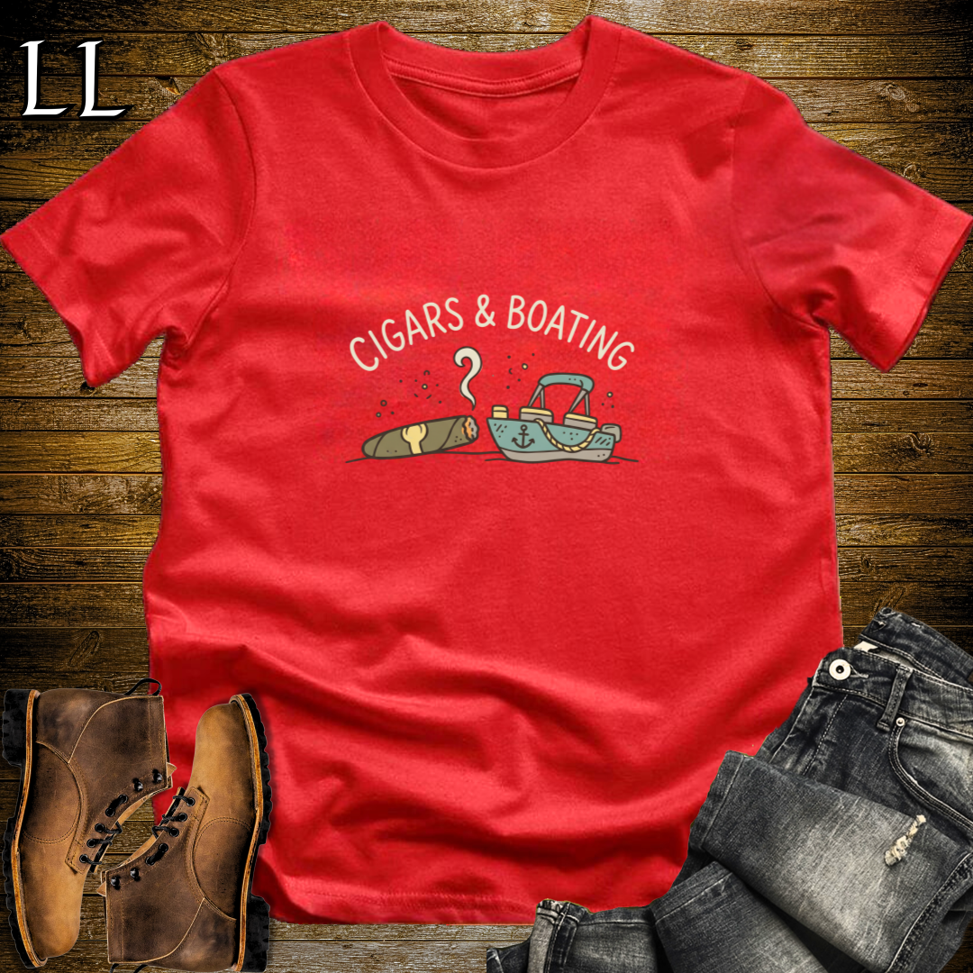 Cigars and Boating T-Shirt Red | Cigar Boat Owner Gift