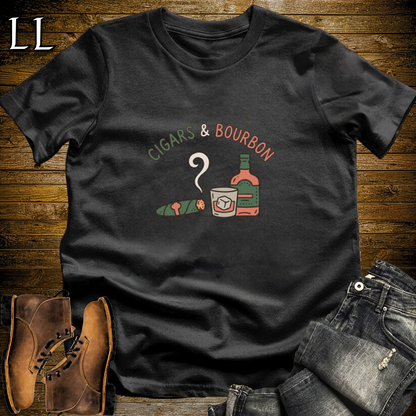 Cigars and Bourbon T-Shirt Black | Bourbon Pairing Shirt