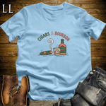 Cigars and Bourbon T-Shirt Light Blue | Bourbon Pairing Shirt