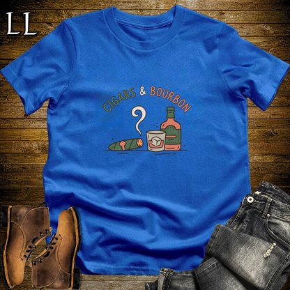 Cigars and Bourbon T-Shirt Royal Blue | Bourbon Pairing Shirt