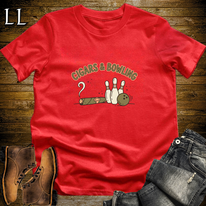 Cigars and Bowling T-Shirt Red | Cigar and Bowling League Tee