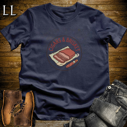 Cigars and Brisket T-Shirt Navy | BBQ Cigar Pairing Gift Tee
