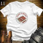 Cigars and Brisket T-Shirt White | BBQ Cigar Pairing Gift Tee