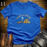 Cigars and Camping T-Shirt Royal Blue | Campfire Cigar Gift