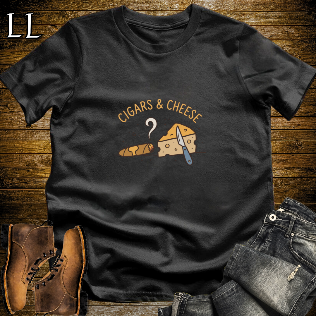 Cigars and Cheese T-Shirt Black | Cigar Pairing Gift Shirt