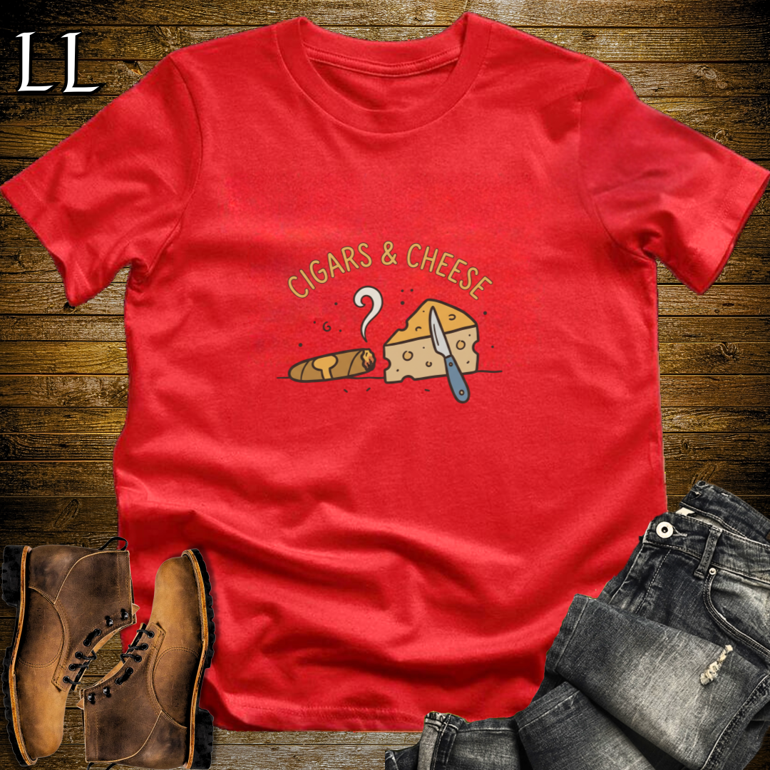 Cigars and Cheese T-Shirt Red | Cigar Pairing Gift Shirt