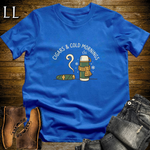 Cigars and Cold Mornings T-Shirt Royal Blue | Winter Cigar Tee