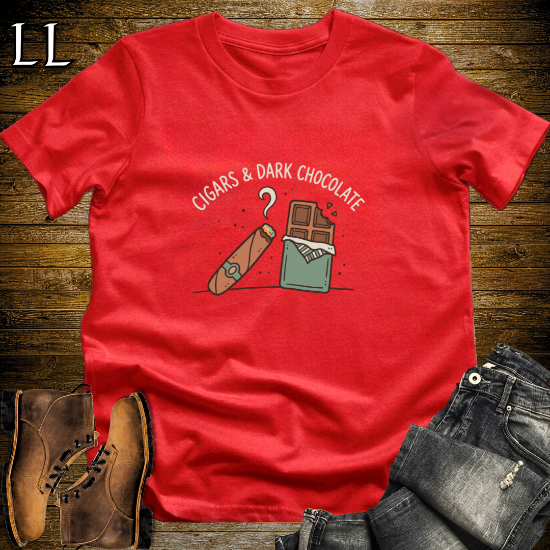 Cigars and Dark Chocolate T-Shirt Red | Cigar Pairing Gift Tee