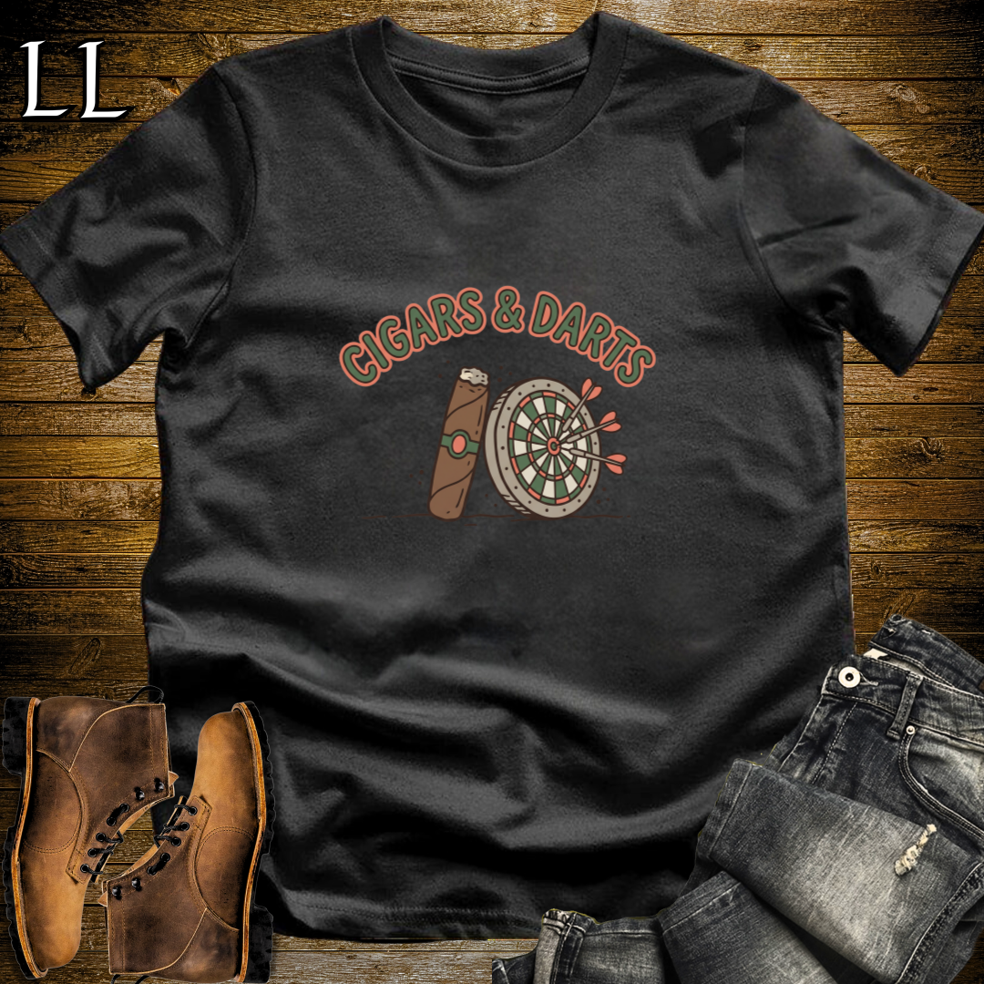 Cigars and Darts T-Shirt Black | Cigar and Darts Player Tee