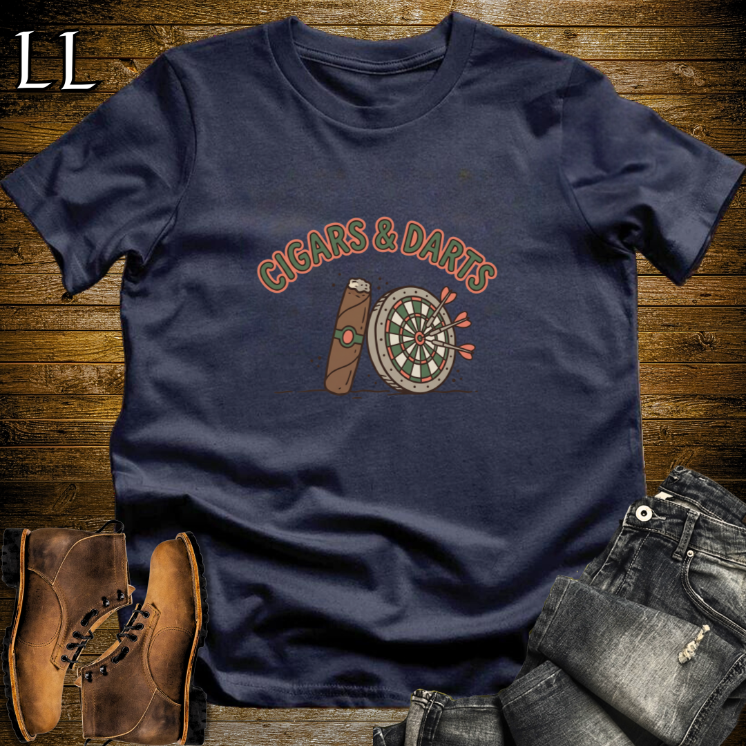 Cigars and Darts T-Shirt Navy | Cigar and Darts Player Tee
