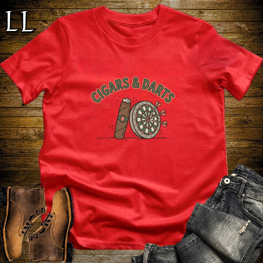 Cigars and Darts T-Shirt Red | Cigar and Darts Player Tee