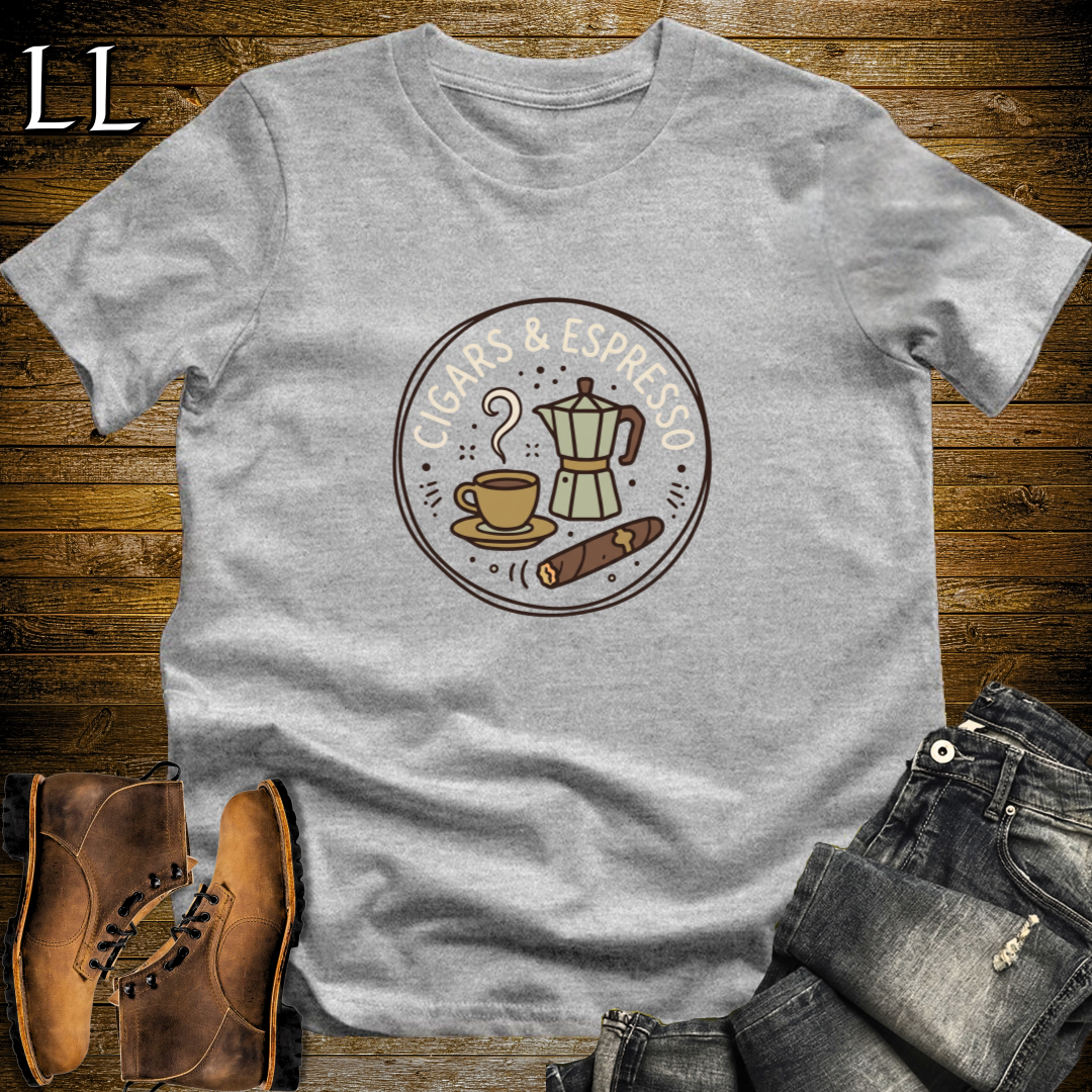 Cigars and Espresso T-Shirt Sport Grey | Cigar Coffee Lover Gift Tee