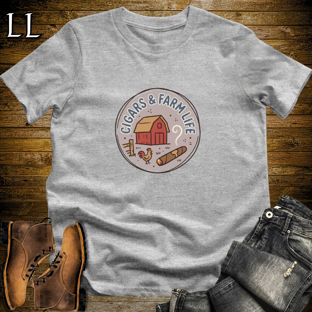 Cigars and Farm Life T-Shirt Sport Grey | Farm Life Cigar Gift Tee