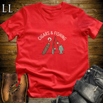 Cigars and Fishing T-Shirt Red | Cigar Fishing Gift Tee