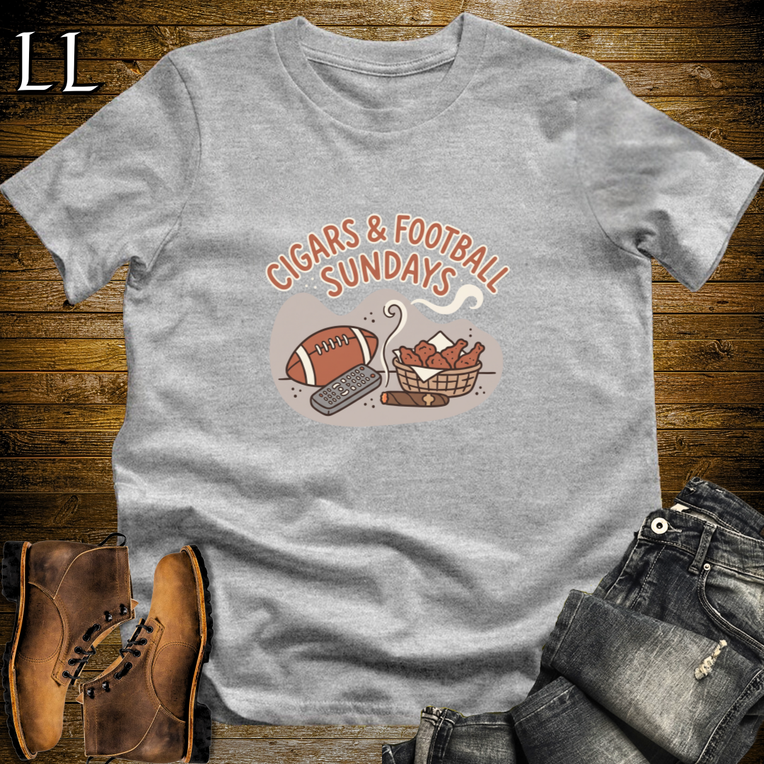 Cigars and Football Sundays T-Shirt Sport Grey | Football Sunday Cigar Tee