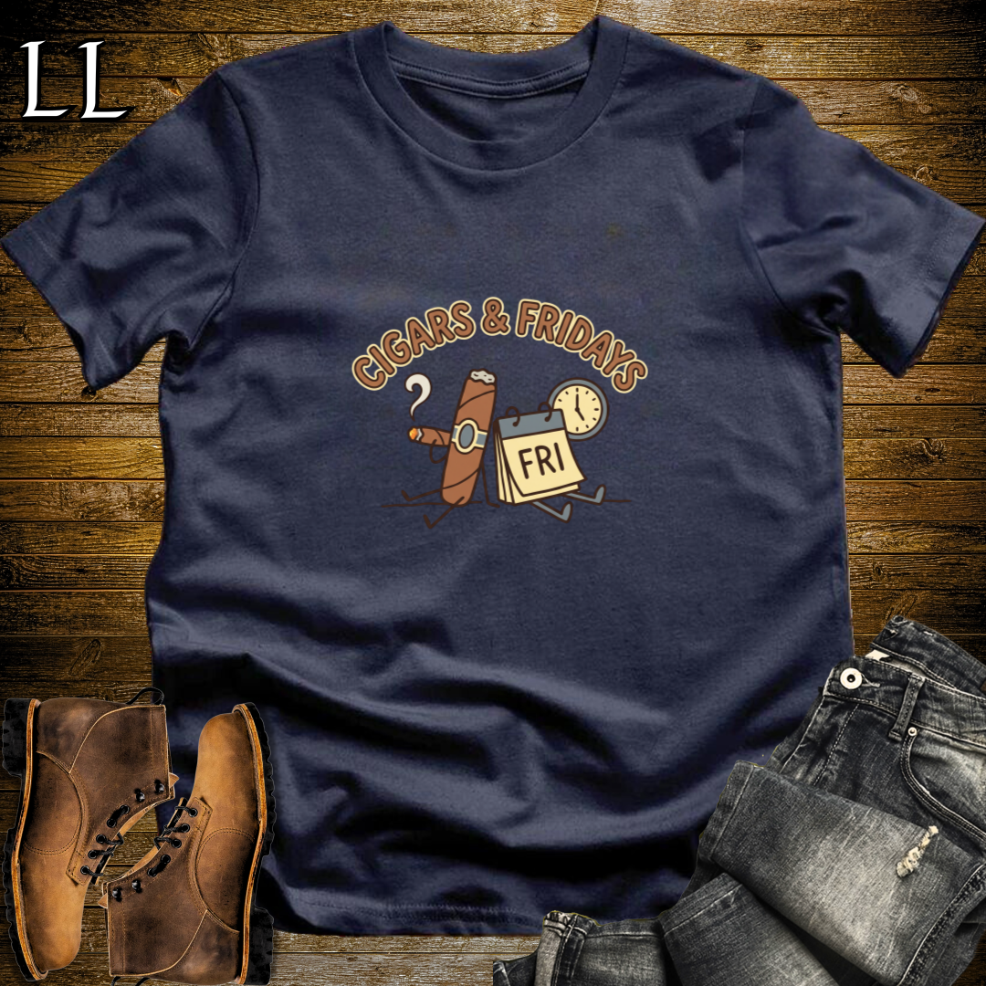 Cigars and Fridays T-Shirt Navy | Friday Cigar Shirt