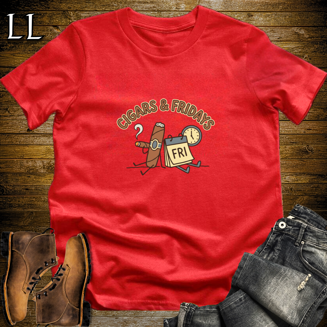 Cigars and Fridays T-Shirt Red | Friday Cigar Shirt