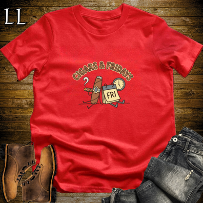 Cigars and Fridays T-Shirt Red | Friday Cigar Shirt