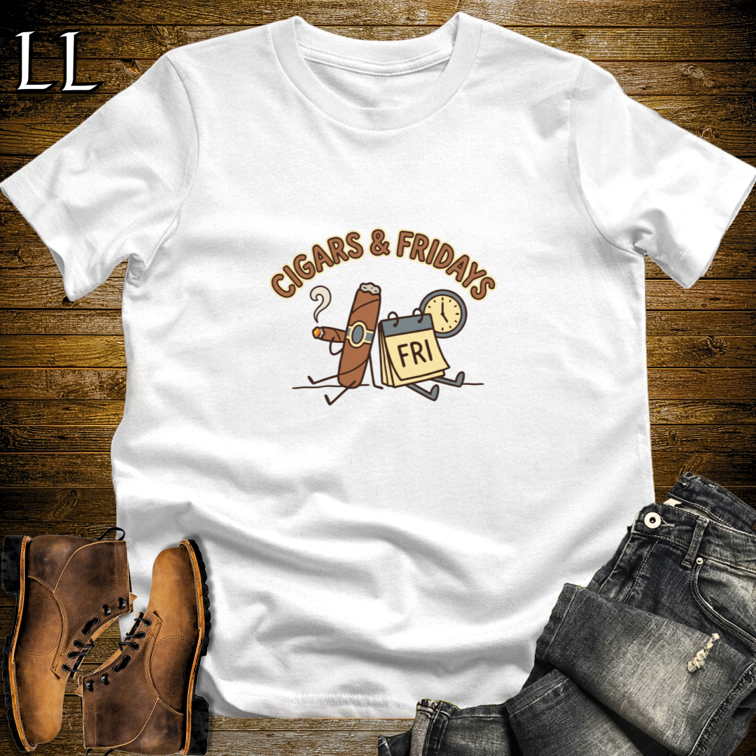 Cigars and Fridays T-Shirt White | Friday Cigar Shirt