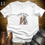 Cigars and Golf T-Shirt White | Cigar Golfer Gift Tee