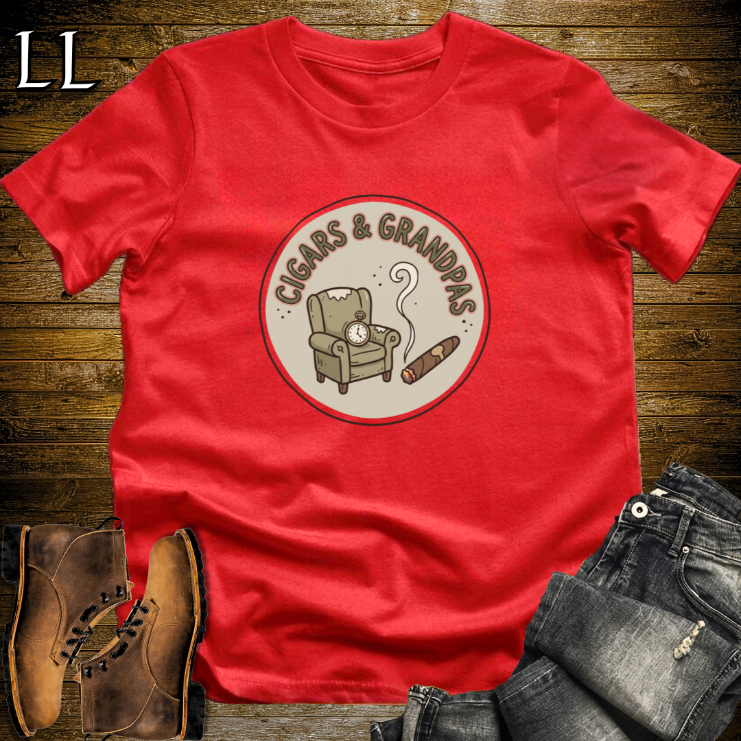 Cigars and Grandpas T-Shirt Red | Grandpa Cigar Gift